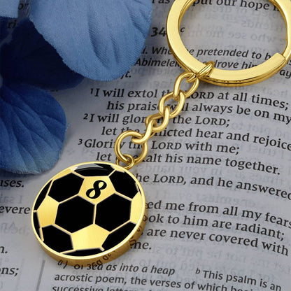 Soccer Keychain With Number, Soccer Lover Gift, Soccer Gift For Girls, For Boys, Personalized Soccer Keychain, Valentine's Day Gift Keychain 8