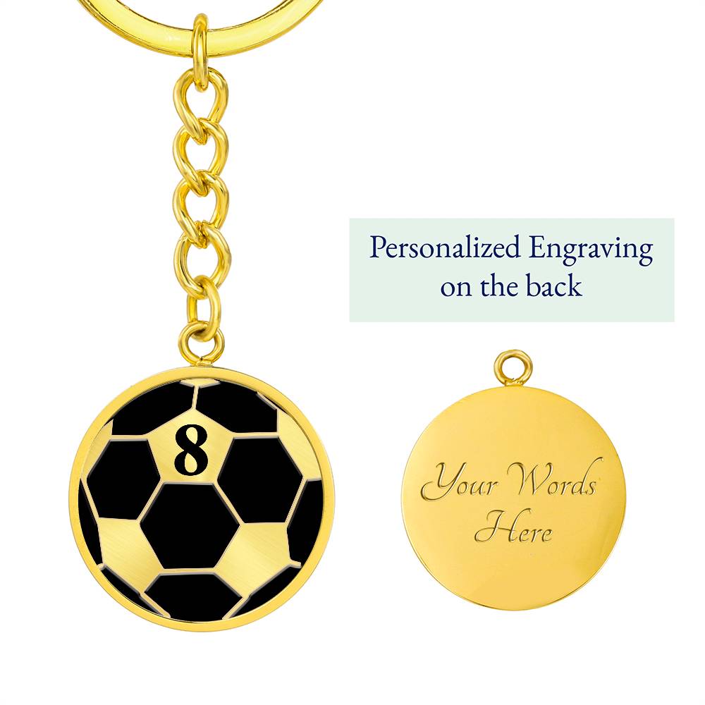 Soccer Keychain With Number, Soccer Lover Gift, Soccer Gift For Girls, For Boys, Personalized Soccer Keychain, Valentine's Day Gift Keychain 8