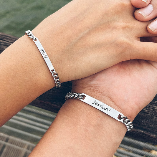 Personalized Couple Engraving Name Bracelet