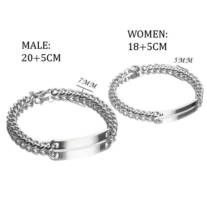 Personalized Couple Engraving Name Bracelet